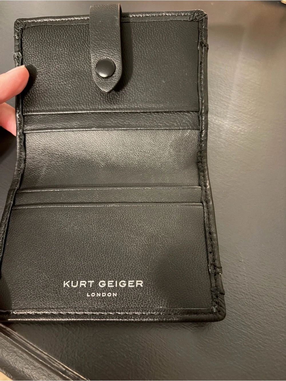 Kurt Geiger London Quilted Black Leather Card Holder